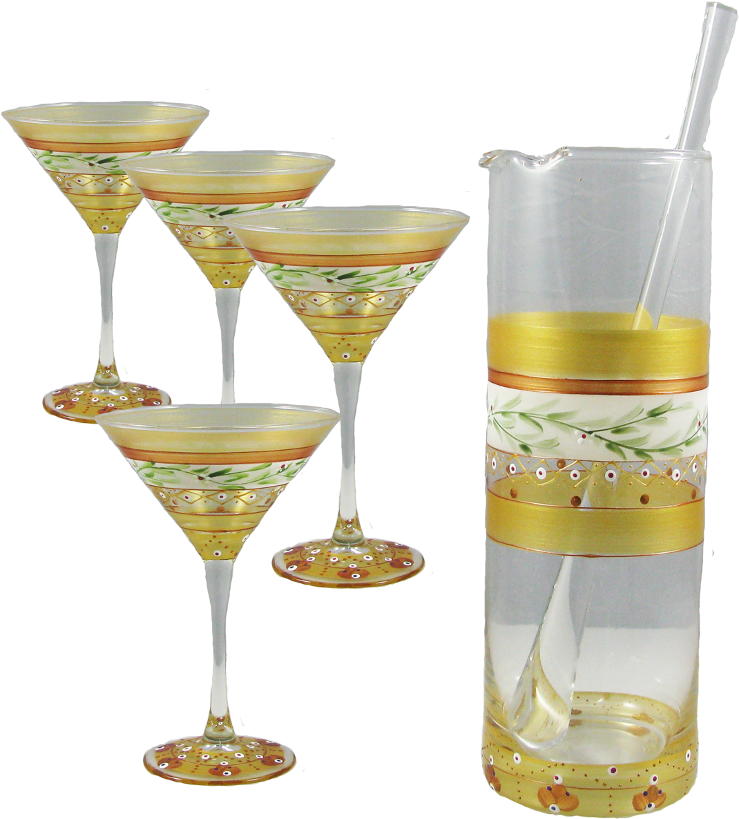 Moroccan Mosaic Gold Martini Bundle - Crafted Creations Set Of 2 Mosaic Gold Garland Hand (1200x1200), Png Download
