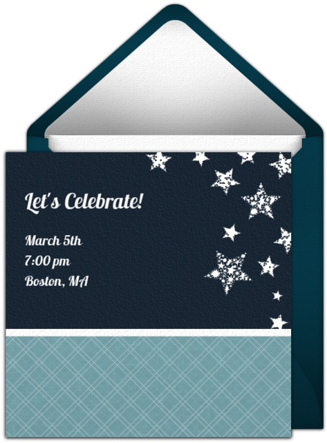 Customizable, Free Sparkling Stars Online Invitations - Engagement Party (650x650), Png Download