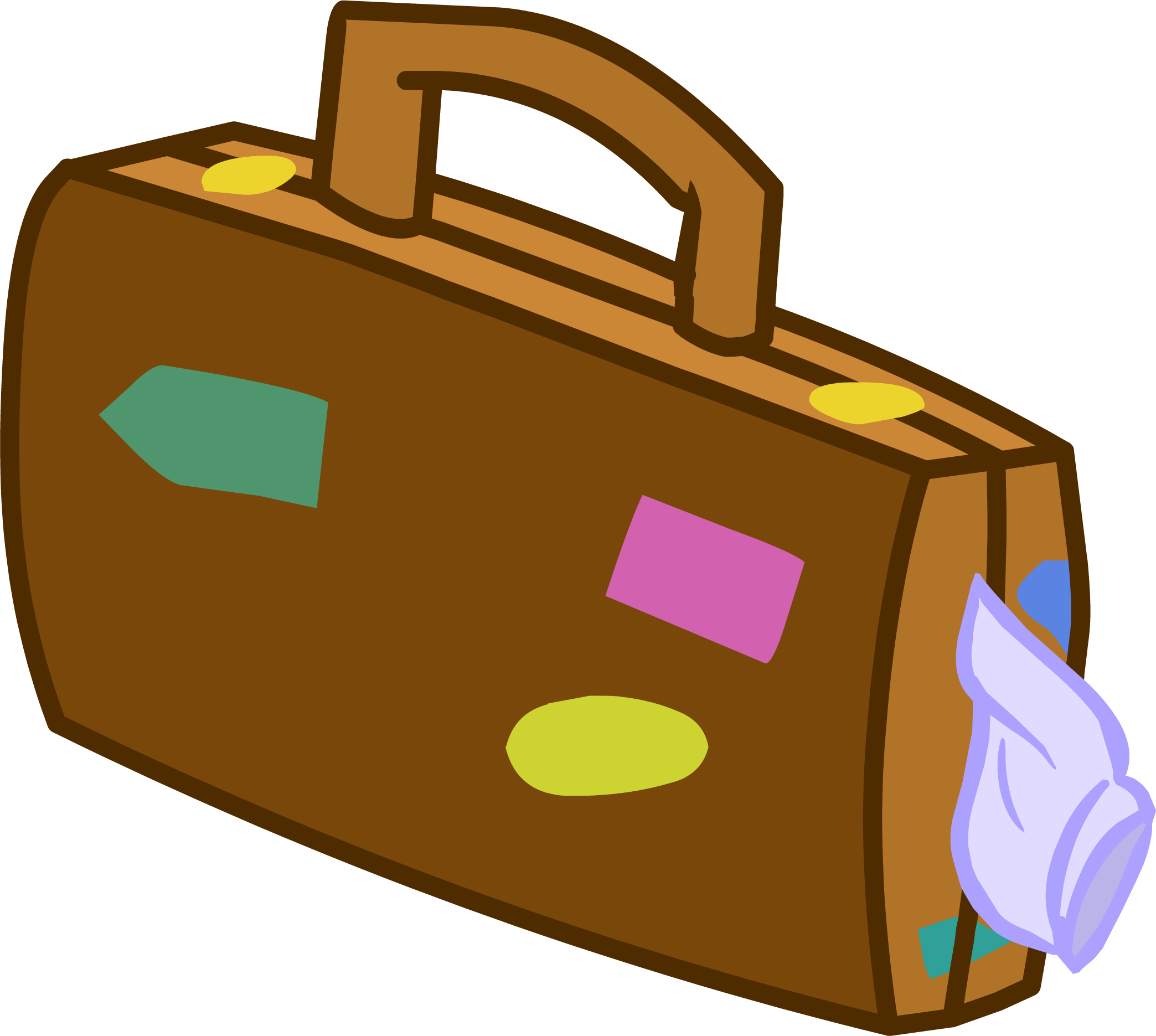 Stuffed Suitcase Icon - Maleta Club Penguin (2088x1871), Png Download
