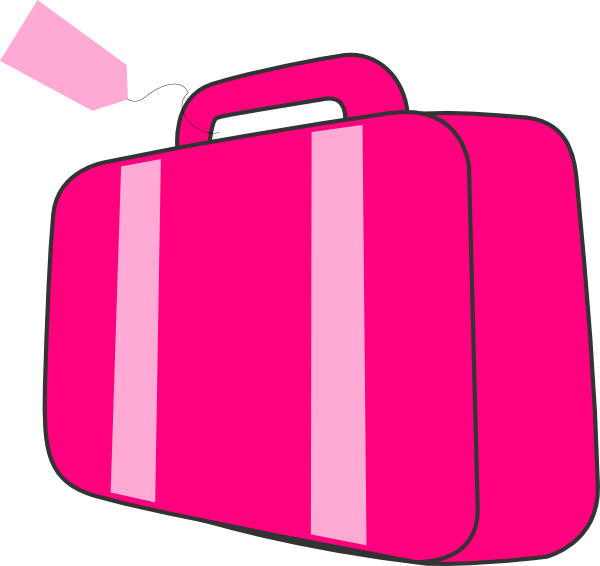 Suitcase Clipart Cartoon - Pink Suitcase Clipart (600x566), Png Download