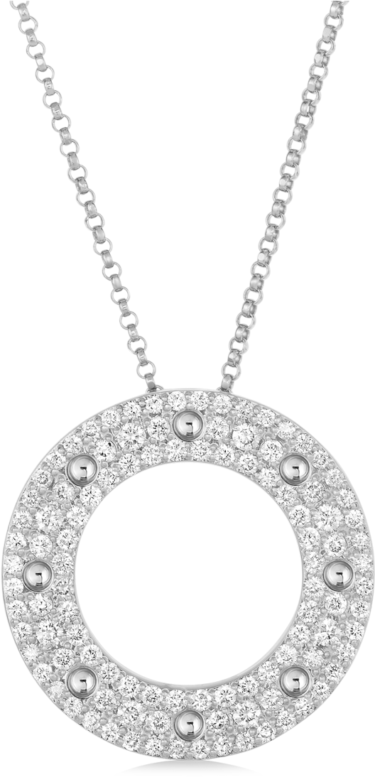 Roberto Coin Diamond Circle Pendant (1600x1600), Png Download