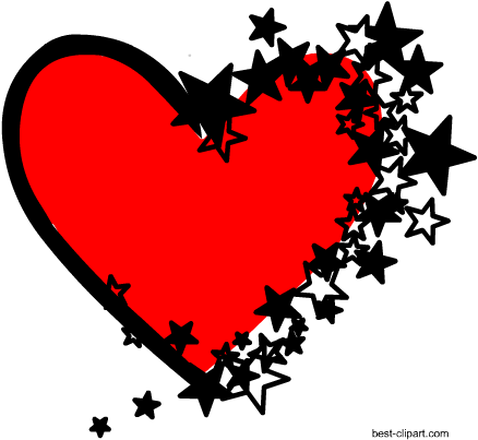 Hearts With Stars, Free Png Clip Art - Hearts And Stars Clipart (450x450), Png Download