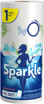 Spirited Printed Paper Towels - Sparkle Spirited Prints Paper Towels - 6 Rolls (600x337), Png Download