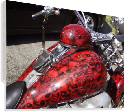 Skull Bike Gas Tank Canvas Print - Skull On Bike Fuel Tank (429x386), Png Download