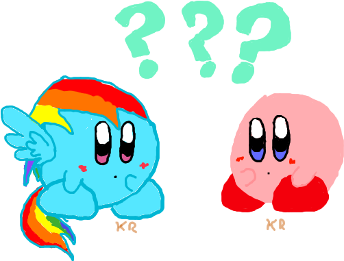 Kirbyrainboom, Crossover, Kirby, Kirbyfied, Question - Rainbow Dash Kirby (640x400), Png Download