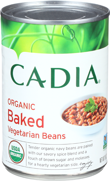 Cadia Organic Baked Vegetarian Beans-16 Oz - Cadia Vegetable Peas Green Org Can 15 Oz (650x650), Png Download