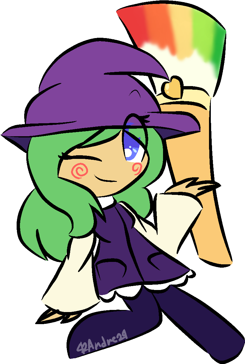 Cute Lil Witch Girl - Cartoon (890x1300), Png Download