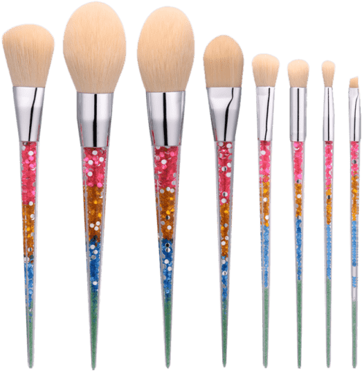 8pcs Nylon Tapered Shape Makeup Brushes Set - Gearbest 8pcs Nylon Tapered Makeup Brushes Set (558x744), Png Download