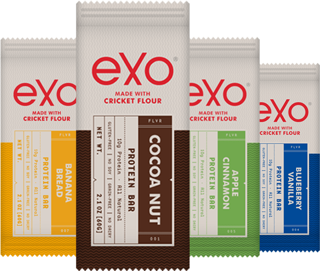 Exo Bars - Exo Cricket Flour Protein Bars, Blueberry Vanilla, (680x572), Png Download