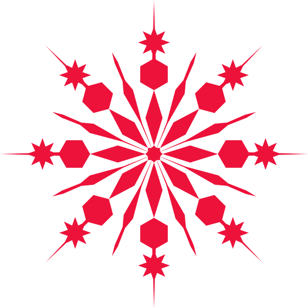 Red Snowflake Transparent Background (600x600), Png Download