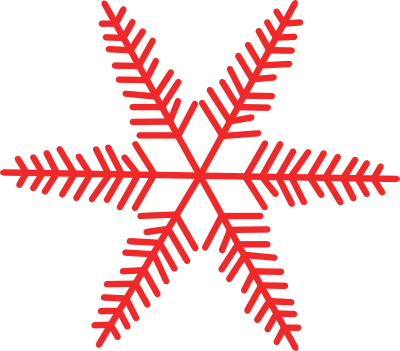 My Box Of Vintage Stuff - Red Snowflake Clip Art (400x351), Png Download