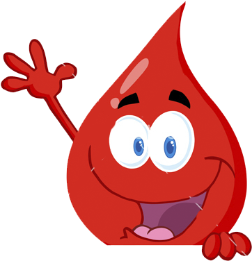 Cellular Components Of The Blood - Funny Drop Of Blood Clipart (380x400), Png Download