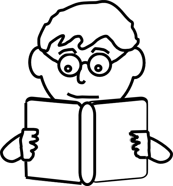 Kids - Reading - And - Thinking - Clipart - Read Clipart Black And White (558x598), Png Download