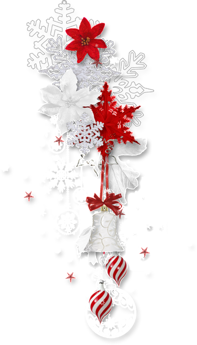 Beautiful Christmas Flower Snow Decorative Transparent - Tube Deco Png Noel (650x1135), Png Download