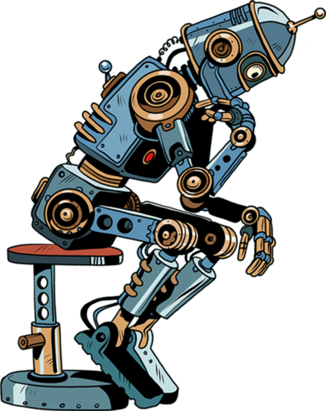 Share This Image - Robot Thinking Clipart Png (476x600), Png Download