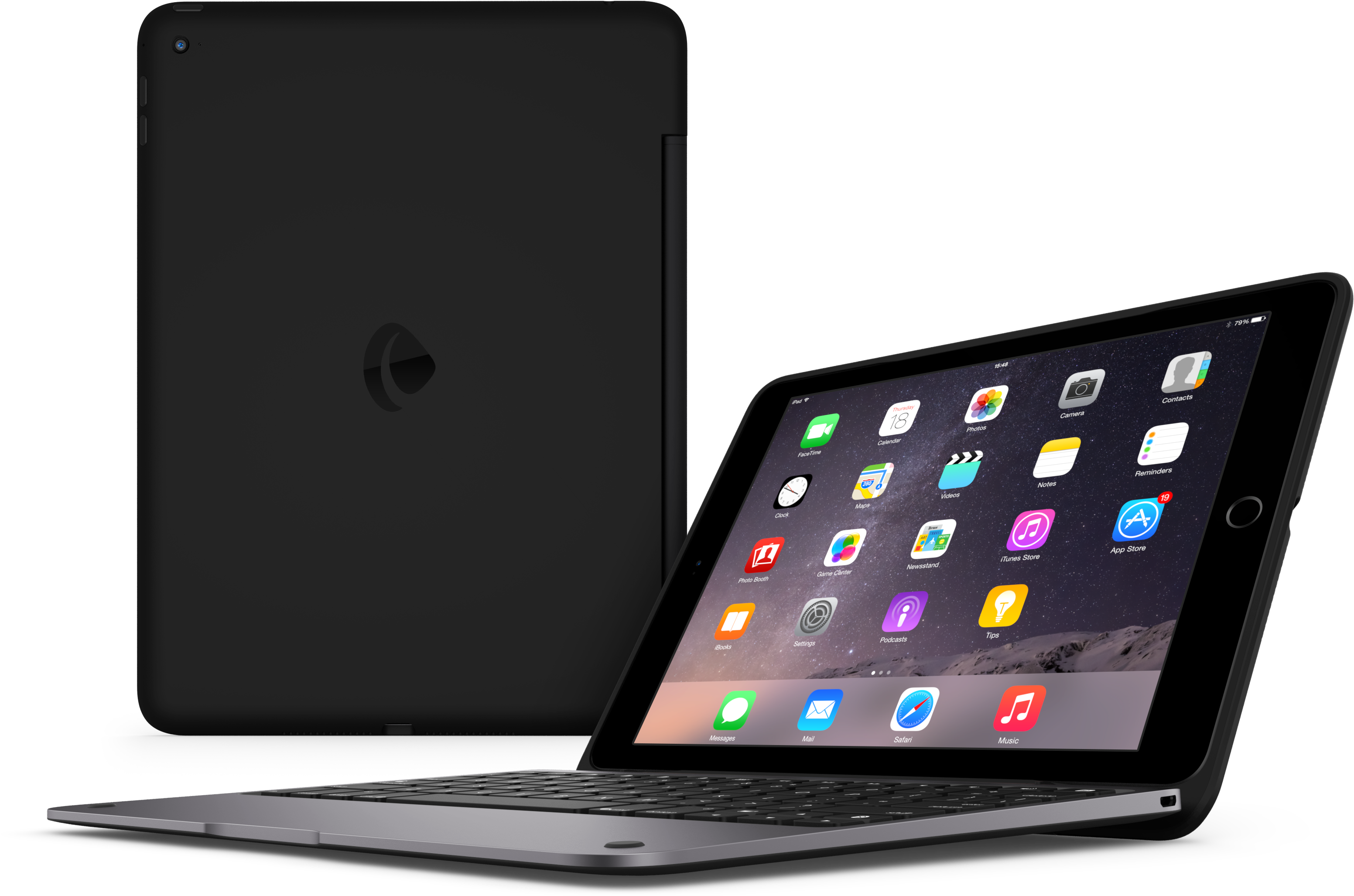 Cc - Clamcase Pro Keyboard Case For Ipad Air 2 (smoke/black) (3840x2160), Png Download