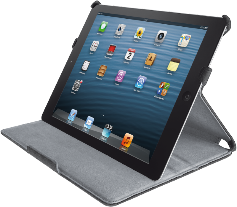 Trust Hardcover Ski̇n & Foli̇o Stand For İpad Si̇yah - Trust Hardcover Skin/folio Stand For Ipad Mini - Fabric (860x812), Png Download