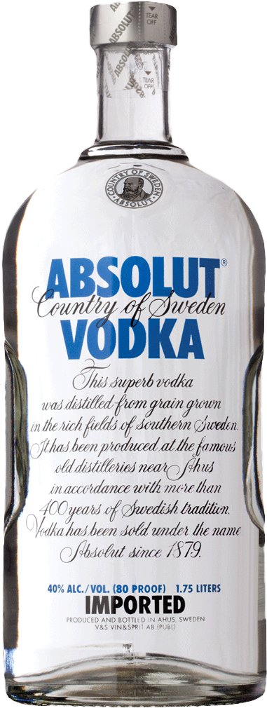 Absolut Vodka 1.75 (358x500), Png Download