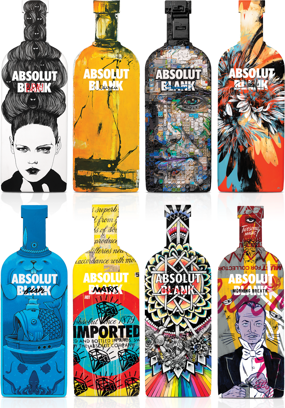 Artistas De Todo O Mundo Criam 18 Garrafas Para Absolut - Absolut Blank (989x1380), Png Download