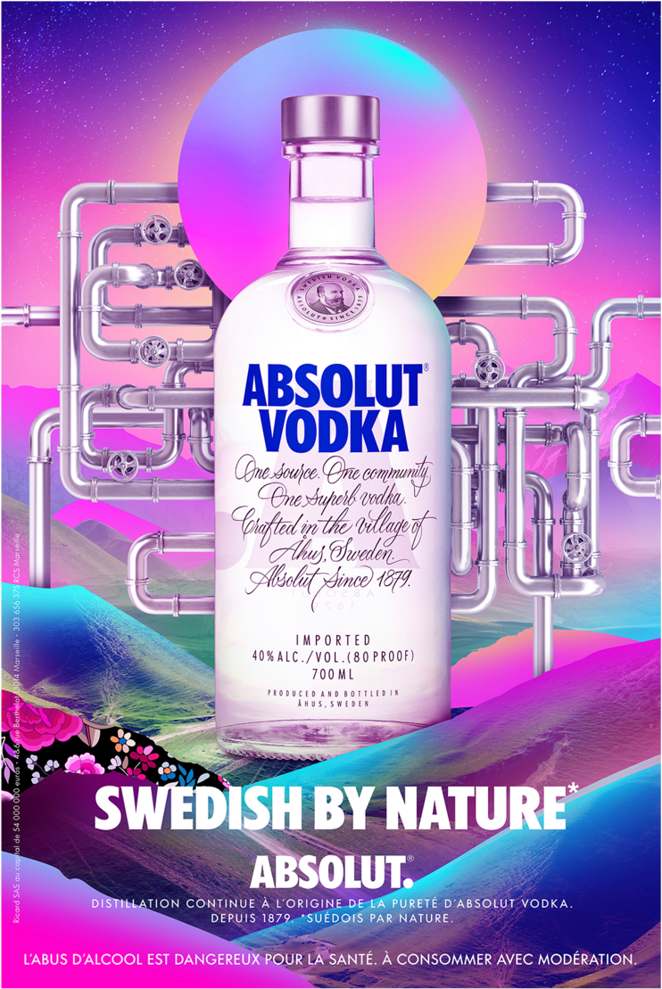 Absolut France Pipes (1000x1246), Png Download