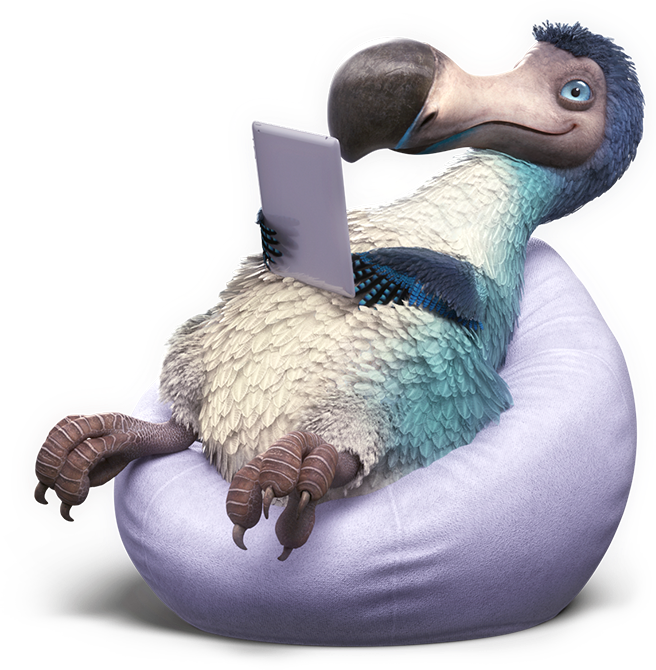 Dodo Sitting On Beanbag - Dodo Internet (656x670), Png Download