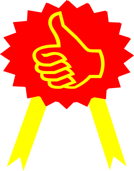 Ribbon Yellow Clip Art - Thumbs Up Thumbs Down Png (468x596), Png Download