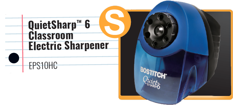 Quietsharp 6 Pencil Sharpener - Stanley Bostitch Quiet Sharp 6 Classroom Electric Pencil (778x364), Png Download