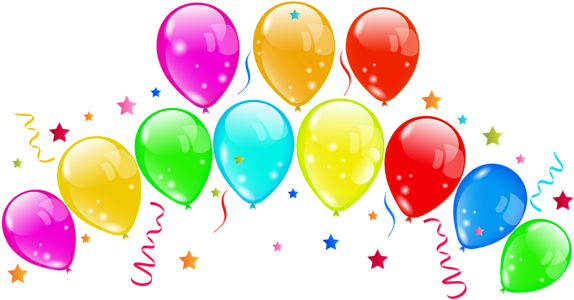Decorative Balloons Png Clipart Image - Balloons Clipart Png (600x314), Png Download