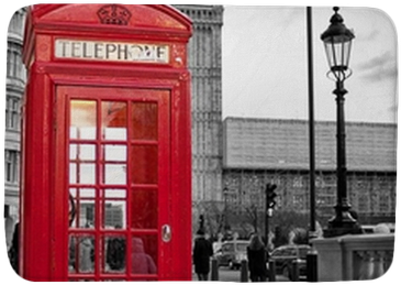 Red Phone Booth In London With The Big Ben In Black - Telephone Booth With Street Light (400x400), Png Download