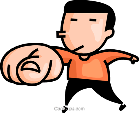 Man Pointing His Finger - Cartoon (480x389), Png Download