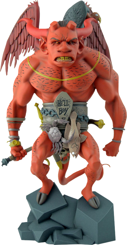 12" Hellboy Statue The First Hellboy - Demon By Mike Mignola (410x788), Png Download