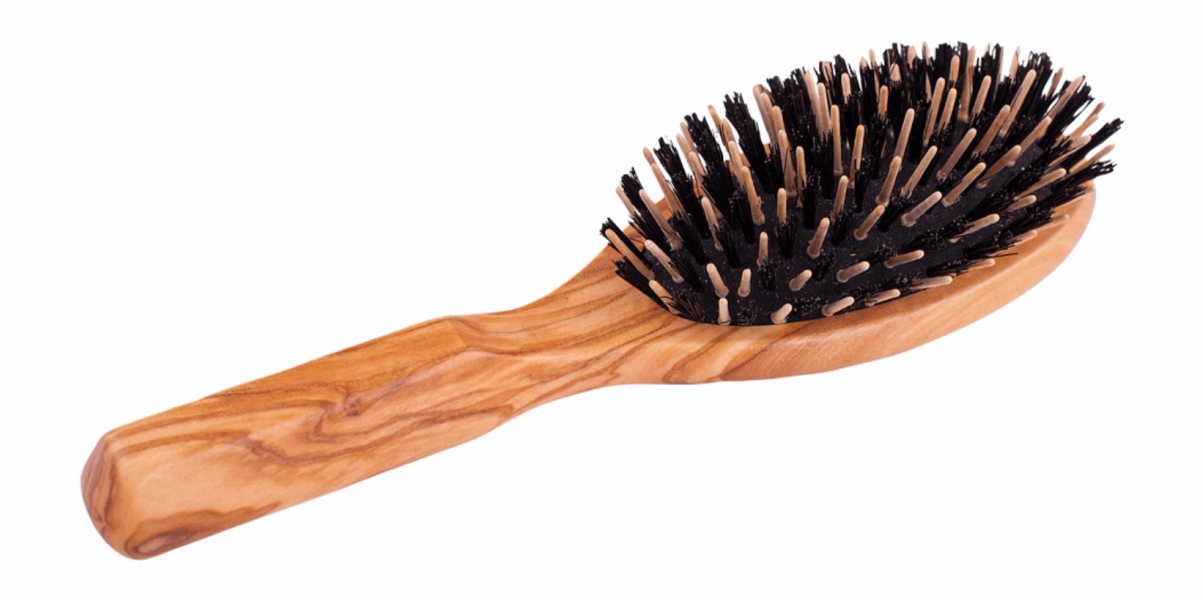 Olivenholz Haarbürste - Redecker Wooden Bristle And Pin Hairbrush (1500x1500), Png Download