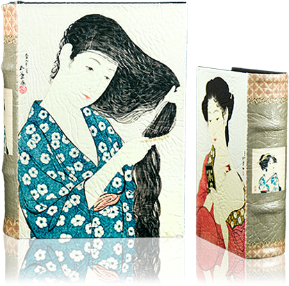 Geisha Book Box - Woman Combing Her Hair By Artist: Hashiguchi Goyo (439x410), Png Download