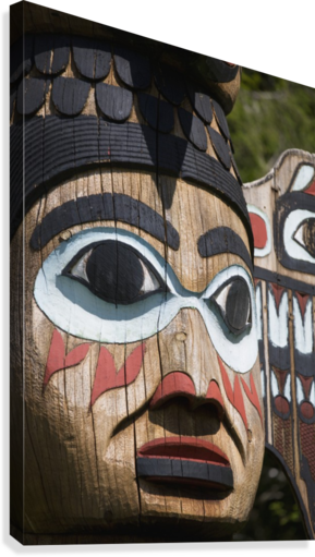 Detail Of A Figure Carved Into A Totem Pole, Totem - Posterazzi Detail Of A Figure Carved Into (289x511), Png Download