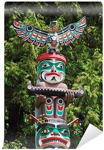 Colorful Totem Pole In Vancouver, Canada Wall Mural - Totem Pole (400x400), Png Download