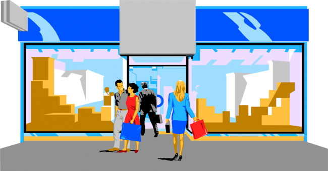 Shopping Mall Building Clipart - Shopping Mall Clipart Png (650x339), Png Download