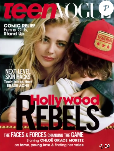 Chloë Grace Moretz En Couverture Du Magazine Teen Vogue - Chloë Grace Moretz And Brooklyn Beckham Split (950x498), Png Download