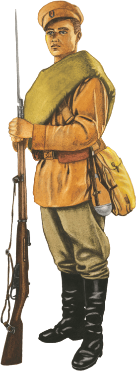 An Illustration Of A Russian Soldier Dressed For Summer, - Ww1 Russian Soldier Drawing (343x800), Png Download