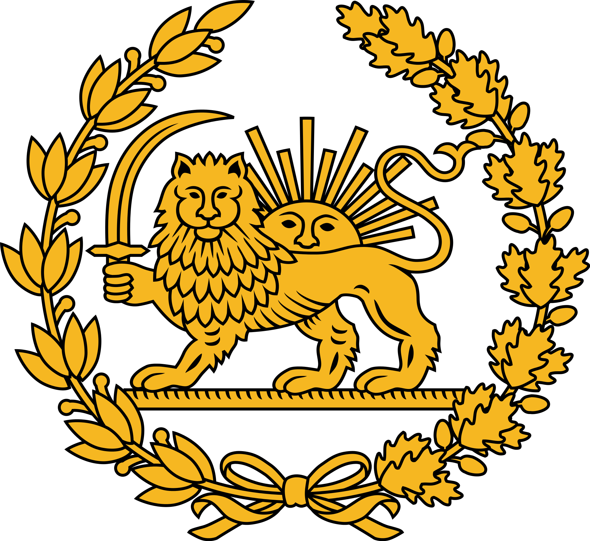 Open - Lion And Sun Iran (2000x1836), Png Download