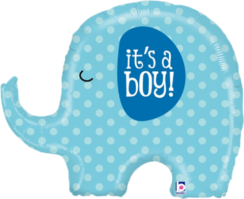It's A Boy New Baby Balloon Balloons Decorations 32" - Girl Baby Shower Elephant (480x391), Png Download