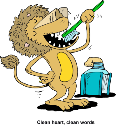 Brushing Teeth - Lion Brushing His Teeth (371x400), Png Download