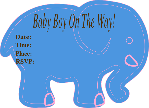 Jackys Baby Shower Invite Clip Art - Elephant (600x435), Png Download