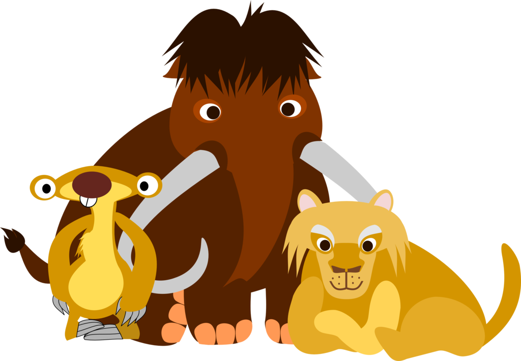Ice Age Movies Clip Art - Diego Manny And Sid (1024x710), Png Download