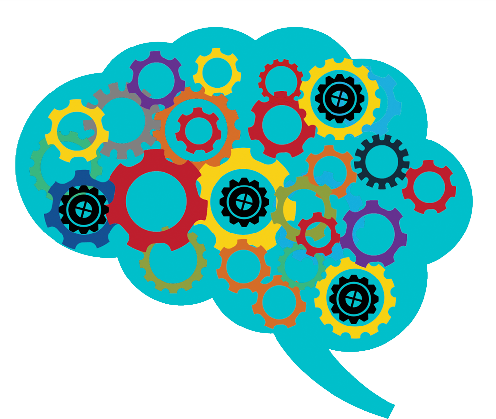 This Is A Sticker Of A Brain And Gears - Circle (1000x871), Png Download