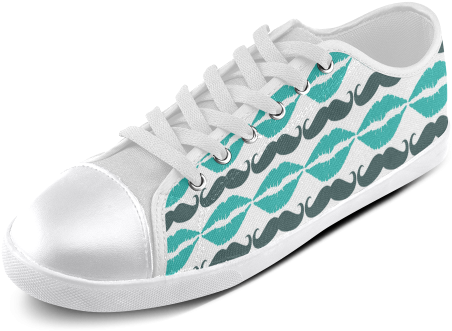 Download Teal Hipster Mustache And Lips Men S Canvas Shoes Tennis Shoe Full Size Png Image Pngkit