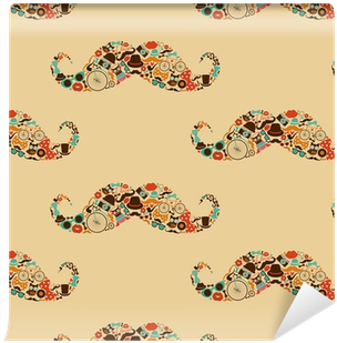 Hipster Mustache Colorful Seamless Pattern Wallpaper - Art Print: Oliafedorovsky's Vector Hipster Mustache (400x400), Png Download