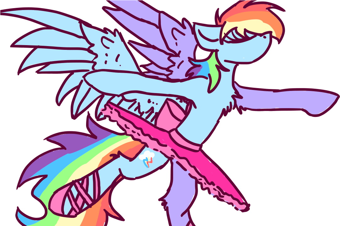 Eyes Closed, Female, Mare, Pegasus, Pony, Pose, Rainbow - Ballet (1089x720), Png Download