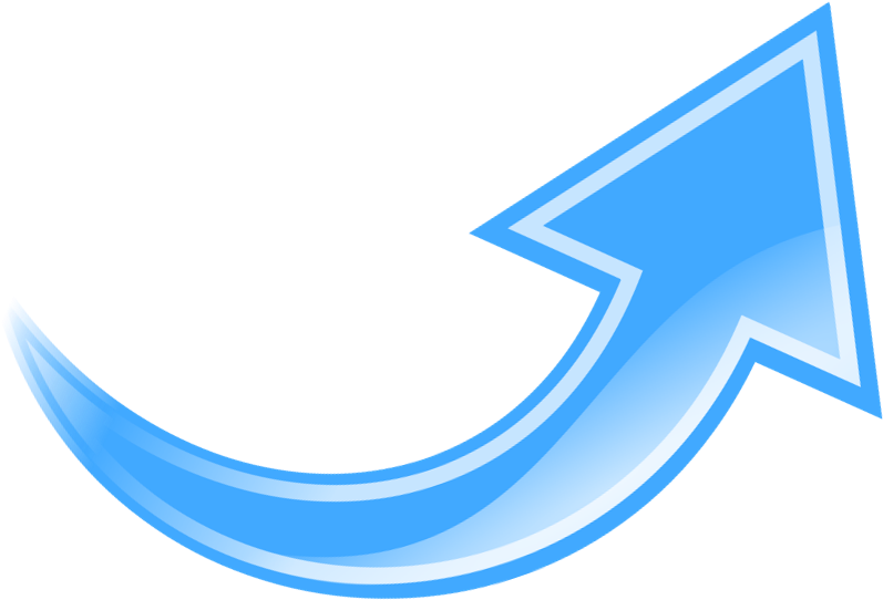 Free Download Blue Curved Arrow Png Clipart Arrow Clip - Blue Arrow Curve Up (888x639), Png Download