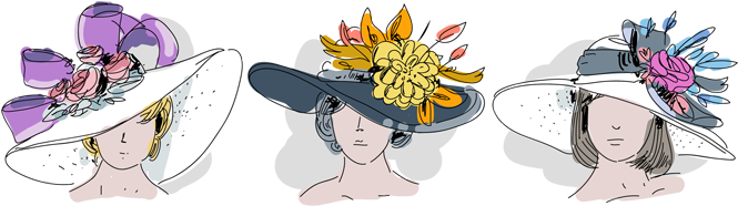 Fancy Hats Online Invitation - Kentucky Derby Hat Illustration (700x226), Png Download
