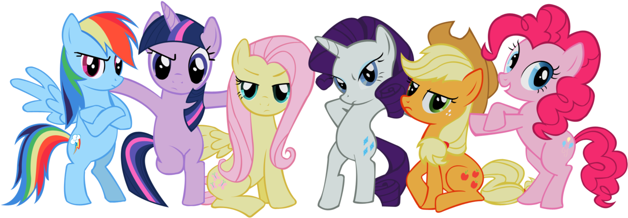 You Can Click Above To Reveal The Image Just This Once, - Rarity Applejack And Pinkie Pie (1280x453), Png Download